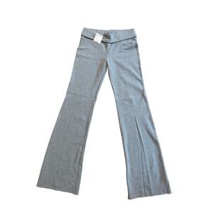 NWT Bebe Sport Vintage Y2K Gray Low Rise Fold Over Yoga Pants Rhinestones S